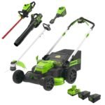 60V 25″ Self-Propelled Lawn Mower 4-pc Combo Kit: (2) 4.0 Ah Batteries and Dual-Port Charger
