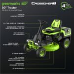 60V 30″ CrossoverT Riding Lawn Tractor with (4) 8.0 Ah Batteries and 600-Watt Charger - Image 3