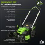 60V 25″ Cordless Battery Dual Blade Self-Propelled Lawn Mower w/ Two (2) 4.0Ah Batteries & Dual-Port Charger - Image 2