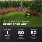 60V 25″ Self-Propelled Lawn Mower 4-pc Combo Kit: (2) 4.0 Ah Batteries and Dual-Port Charger - Image 7