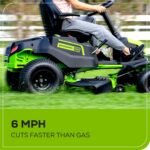 60V 42″ Cordless Battery CrossoverT Riding Lawn Mower + Bagger, (6) 8.0 Ah Batteries and (3) Dual-Port Turbo Chargers - Image 6