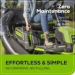 60V 42″ Cordless Battery CrossoverT Riding Lawn Mower + Bagger, (6) 8.0 Ah Batteries and (3) Dual-Port Turbo Chargers - Image 9