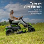 60V 42″ Cordless Battery CrossoverT Riding Lawn Mower, (4) 8.0 Ah Batteries and (2) Dual-Port Turbo Chargers - Image 10