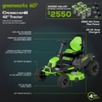 60V 42″ Cordless Battery CrossoverT Riding Lawn Mower: (6) 8.0 Ah Batteries and (3) Dual-Port Turbo Chargers - Image 9