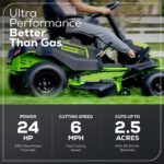 60V 42″ Cordless Battery CrossoverT Riding Lawn Mower: (6) 8.0 Ah Batteries and (3) Dual-Port Turbo Chargers - Image 10