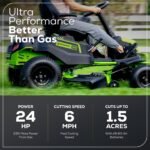 60V 42″ Cordless Battery CrossoverT Riding Lawn Mower, (4) 8.0 Ah Batteries and (2) Dual-Port Turbo Chargers - Image 4