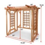 Cedar Patio Garden Pergola & Hanging Swing Set - Image 4